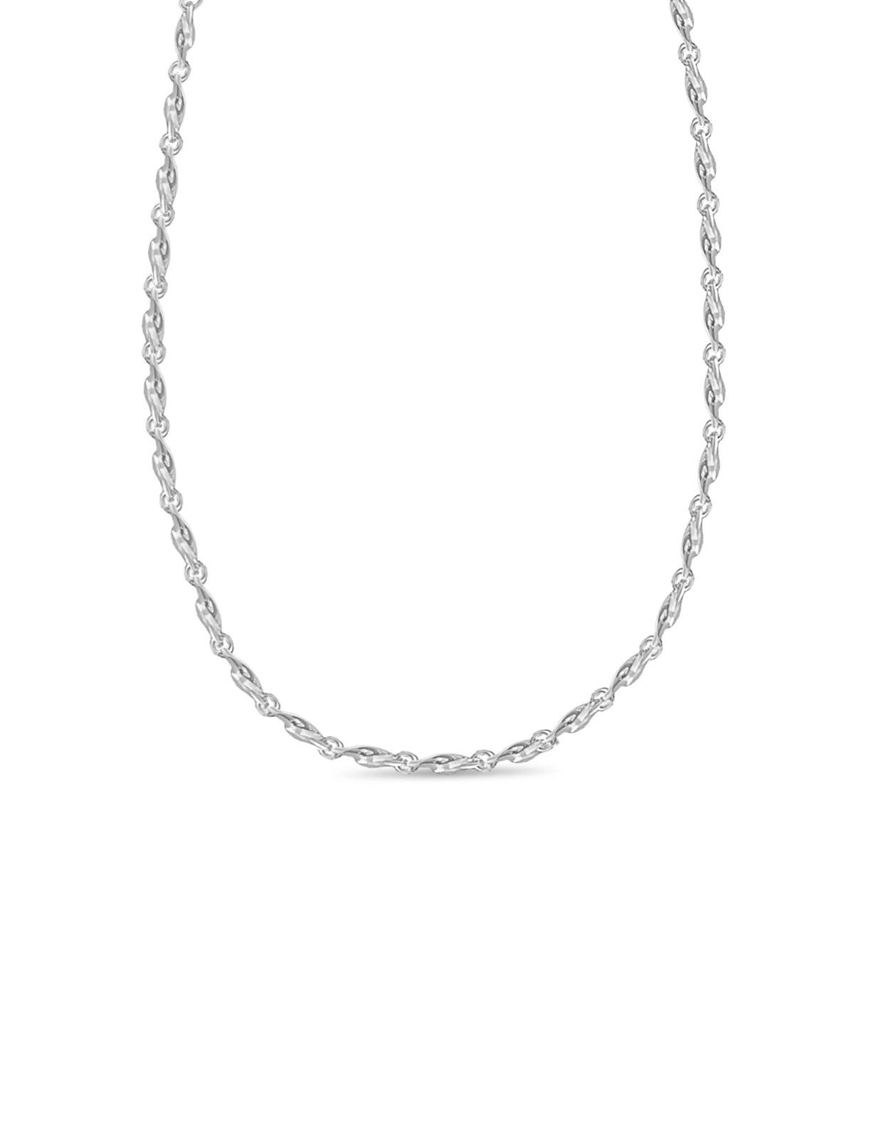 Twist Solid White/Yellow/Rose Gold Handmade Necklace , 5mm, 16-30 Inch