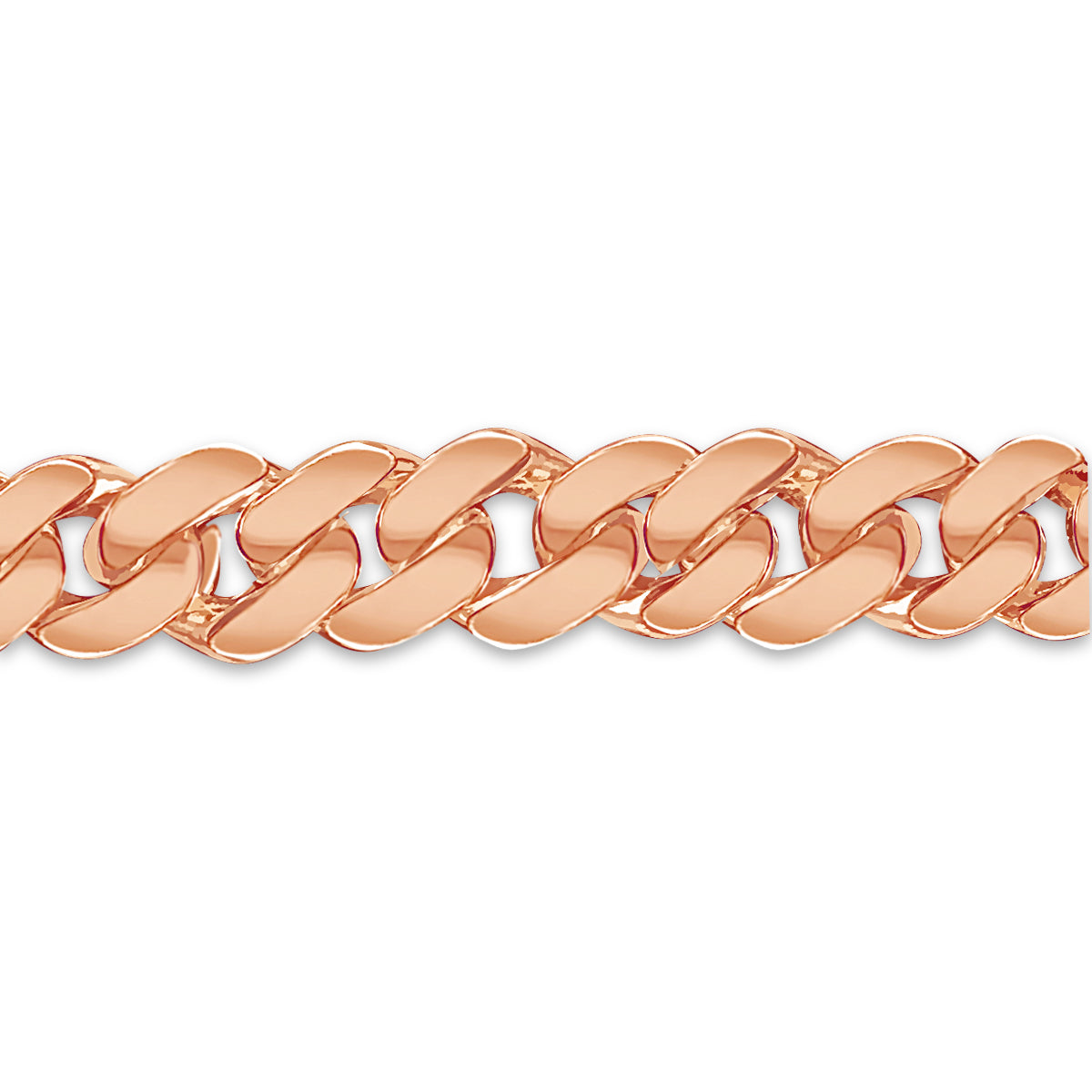 Curb Solid White/Yellow/Rose Gold Handmade Bracelet , 12mm, 6.5-10 Inch
