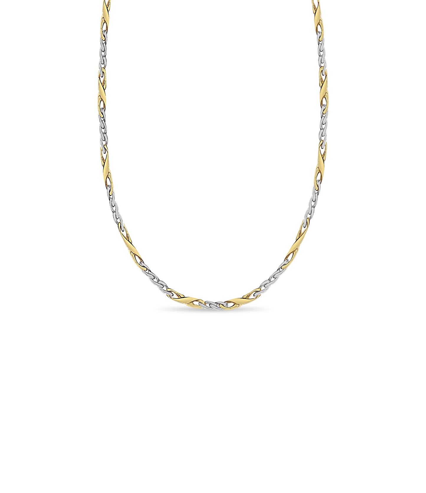 XO Curb Solid White/Yellow/Rose Gold Handmade Necklace , 6mm, 16-30 Inch