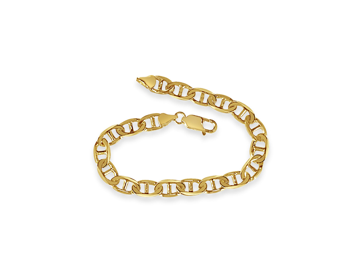 Mariner Solid White/Yellow/Rose Gold Handmade Bracelet , 8mm, 6.5-10 Inch