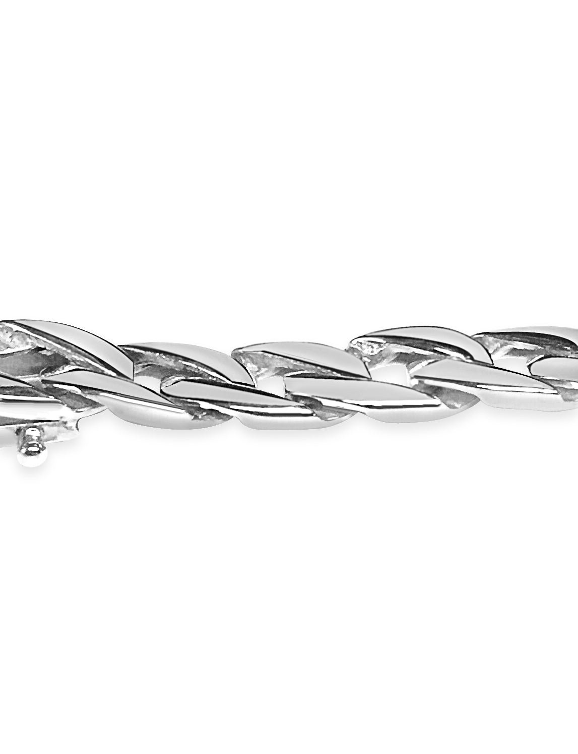 Curb Solid White/Yellow/Rose Gold Handmade Bracelet , 7mm, 6.5-10 Inch