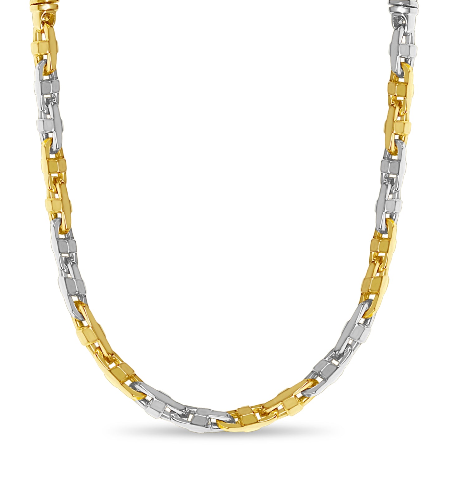 Anchor Mariner Solid White/Yellow/Rose Gold Handmade Necklace , 9mm, 16-30 Inch