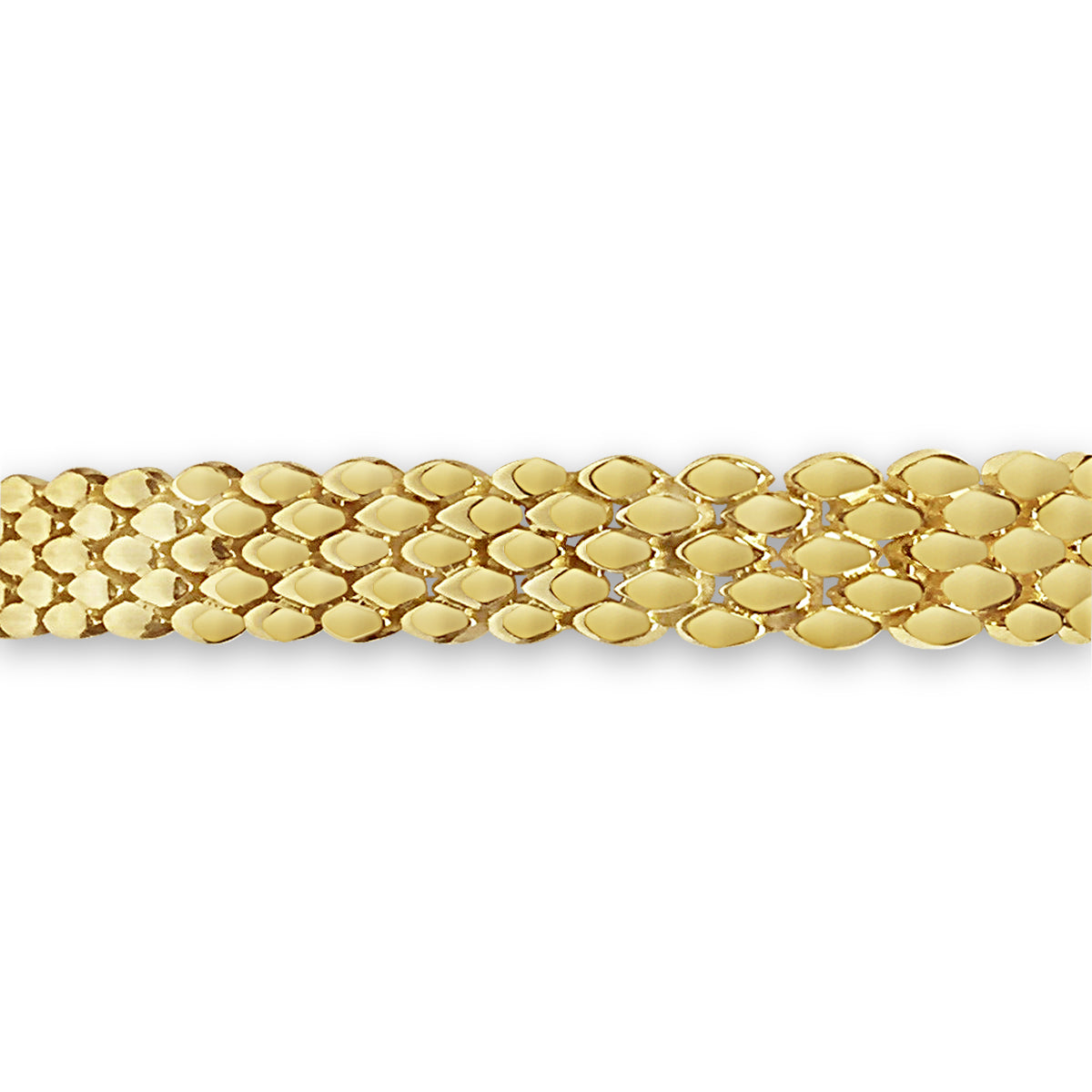 Panther Solid White/Yellow/Rose Gold Handmade Bracelet , 12mm, 6.5-10 Inch