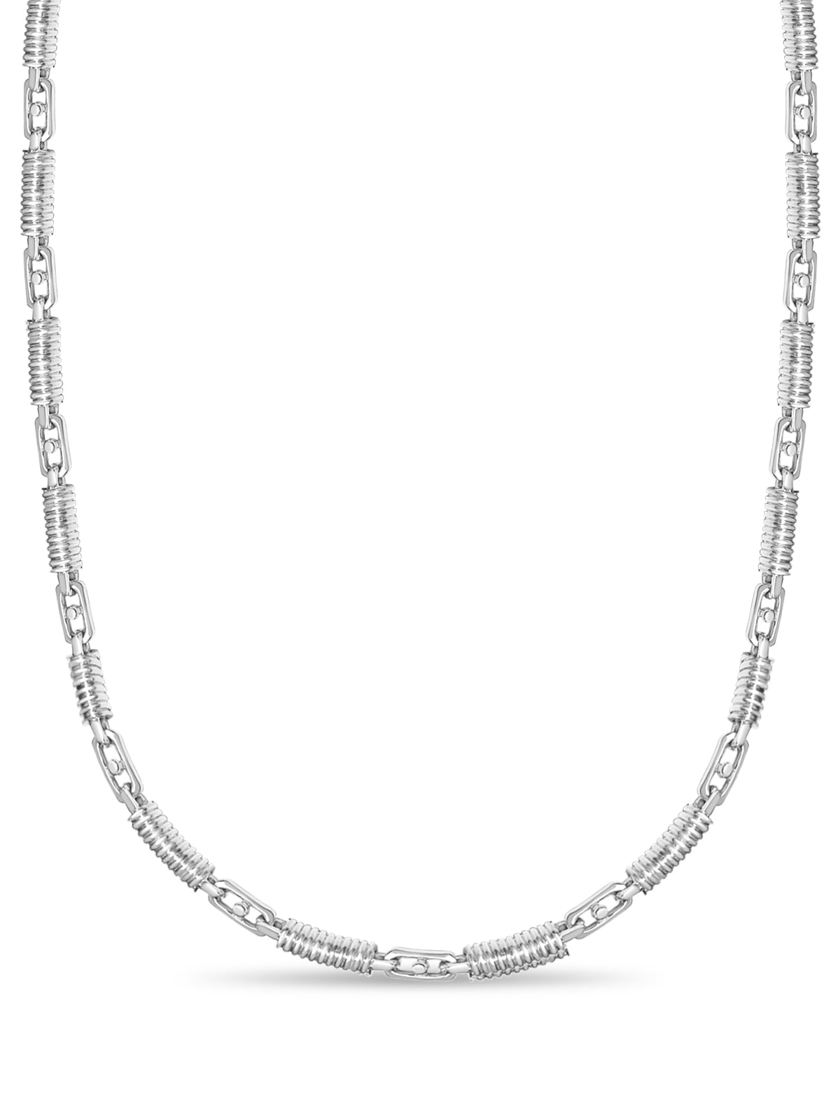 Spiral Tube Solid White/Yellow/Rose Gold Handmade Necklace , 8mm, 16-30 Inch