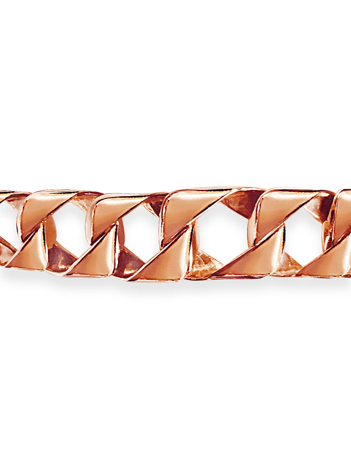 Curb Solid White/Yellow/Rose Gold Handmade Bracelet , 11mm, 6.5-10 Inch
