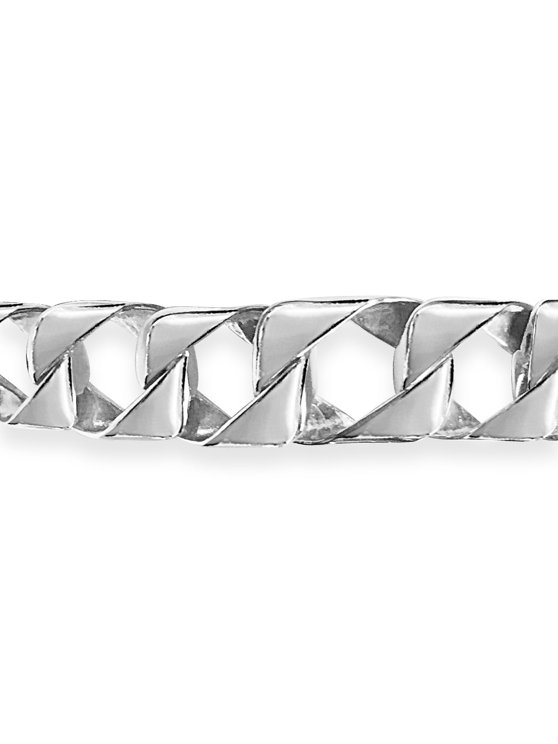 Curb Solid White/Yellow/Rose Gold Handmade Bracelet , 11mm, 6.5-10 Inch