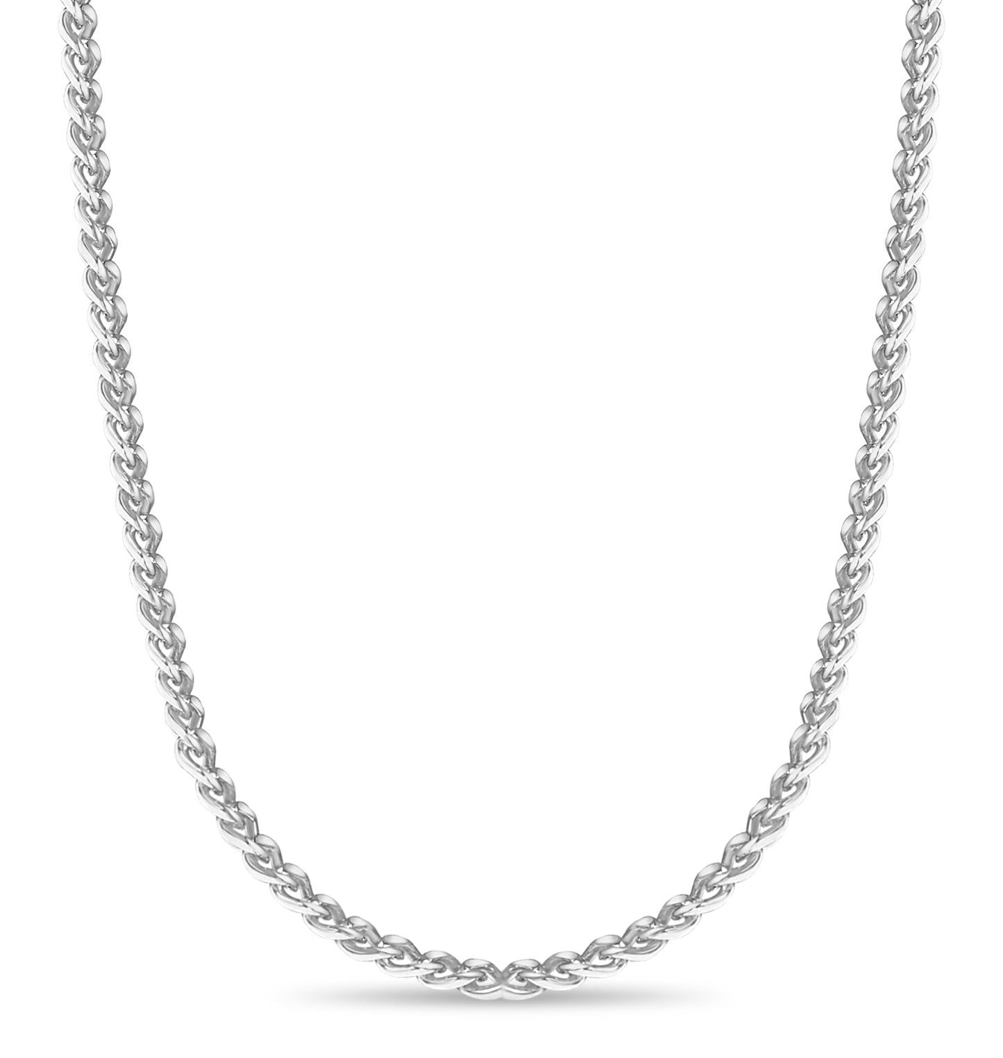 Curb Solid White/Yellow/Rose Gold Handmade Necklace , 8mm, 16-30 Inch