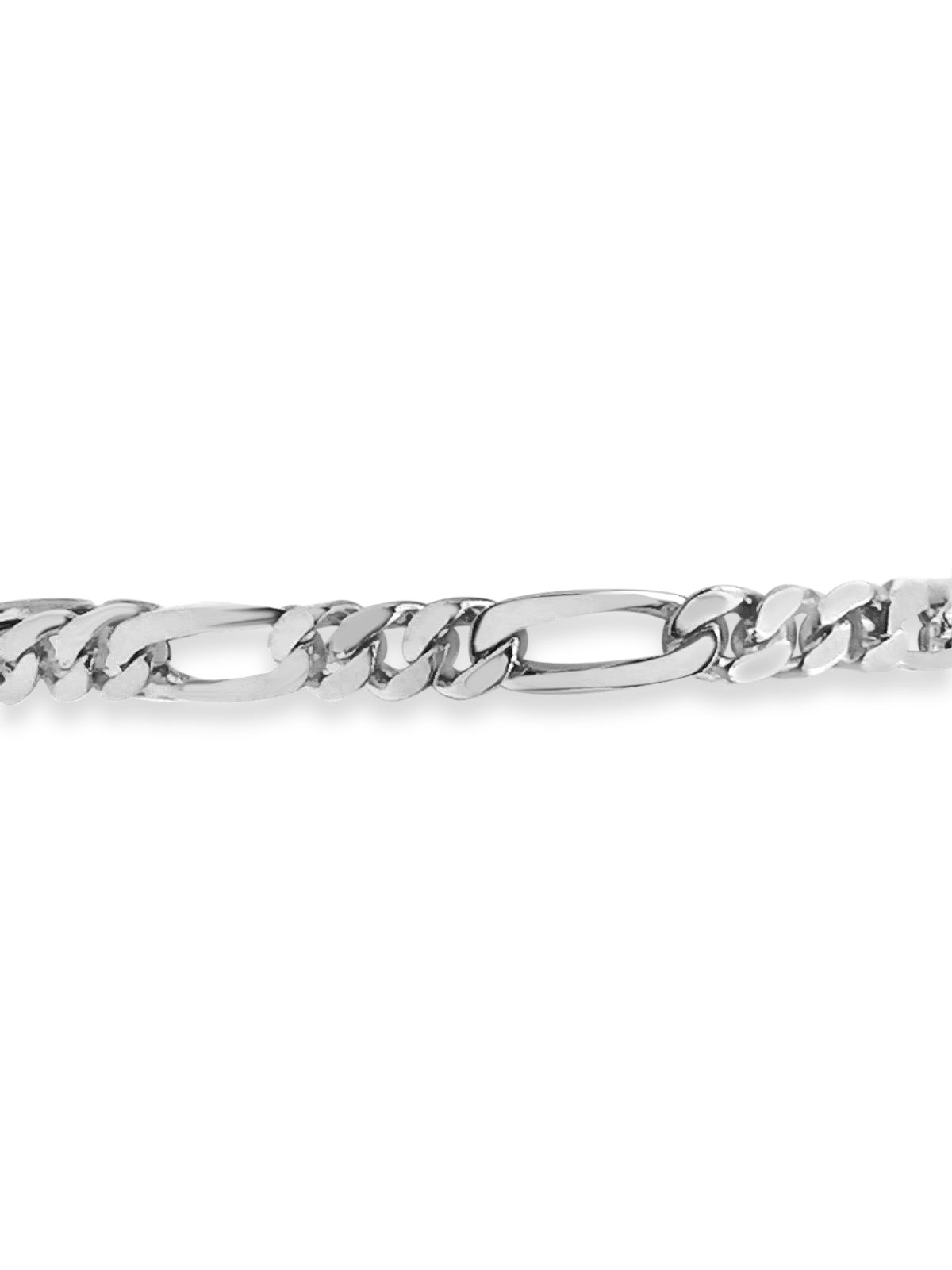 Figaro Solid White/Yellow/Rose Gold Handmade Bracelet , 7mm, 6.5-10 Inch