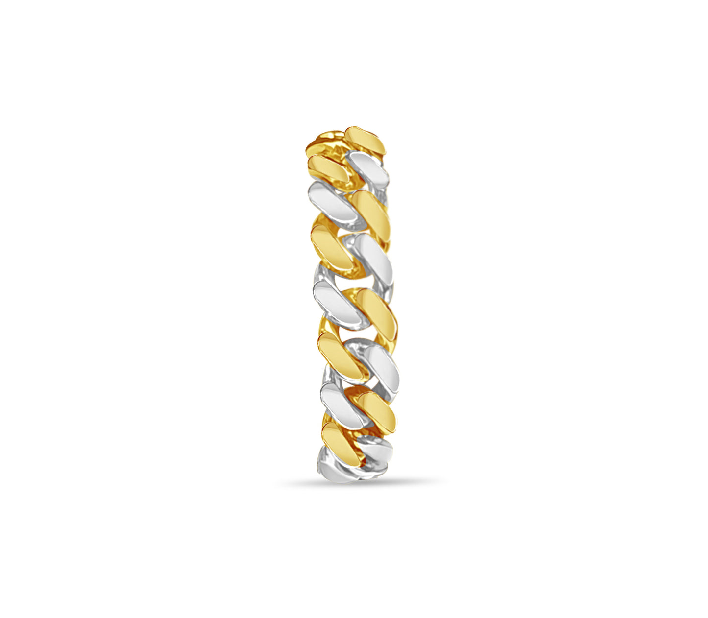 Miami Cuban Solid White/Yellow/Rose Gold Handmade Bracelet , 10mm, 6.5-10 Inch