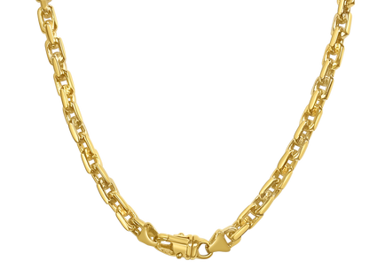 Fancy Rolo Solid White/Yellow/Rose Gold Handmade Necklace , 8mm, 16-30 Inch