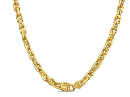 Fancy Rolo Solid White/Yellow/Rose Gold Handmade Necklace , 8mm, 16-30 Inch