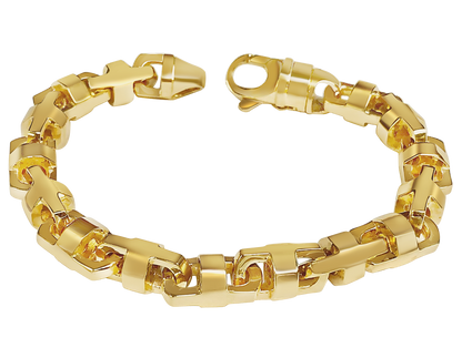 Anchor Mariner Solid White/Yellow/Rose Gold Handmade Bracelet , 12mm, 6.5-10 Inch