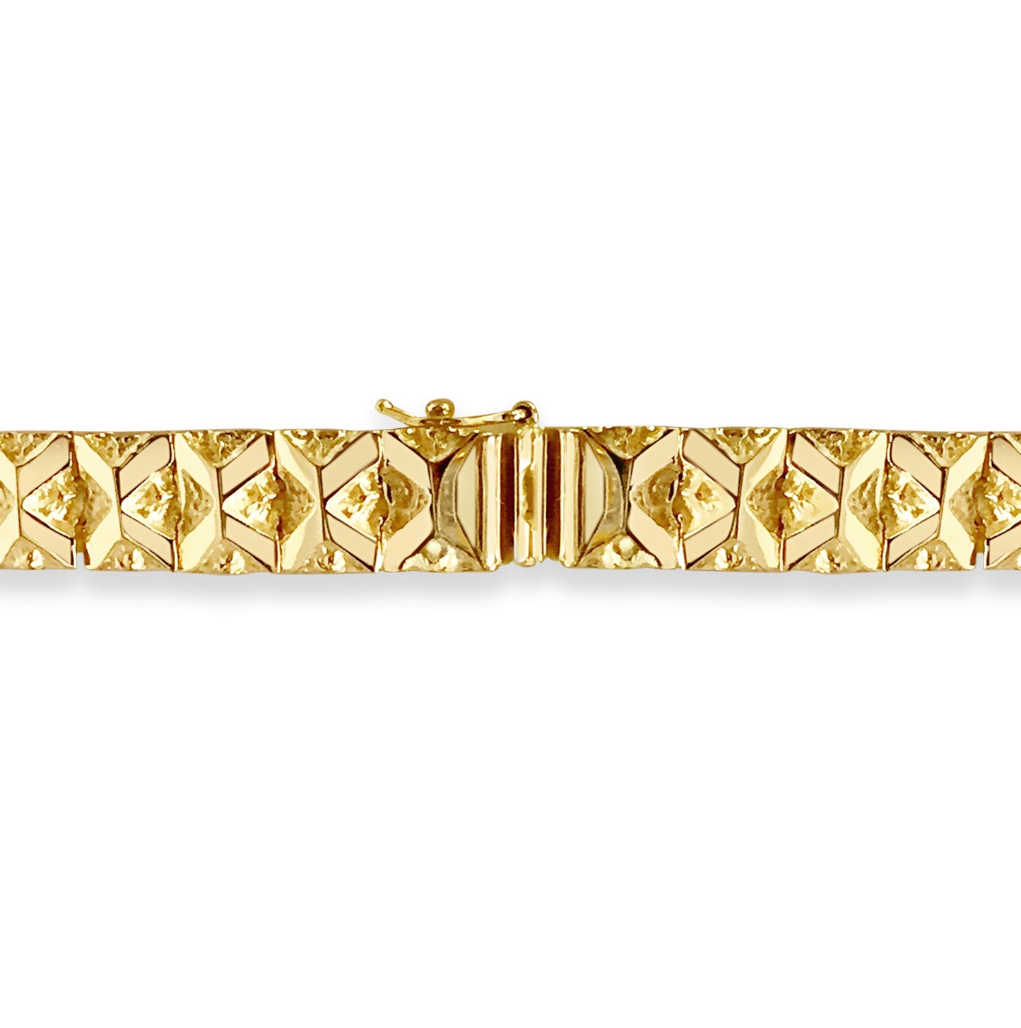 Nugget Solid White/Yellow/Rose Gold Handmade Bracelet , 9mm, 6.5-10 Inch