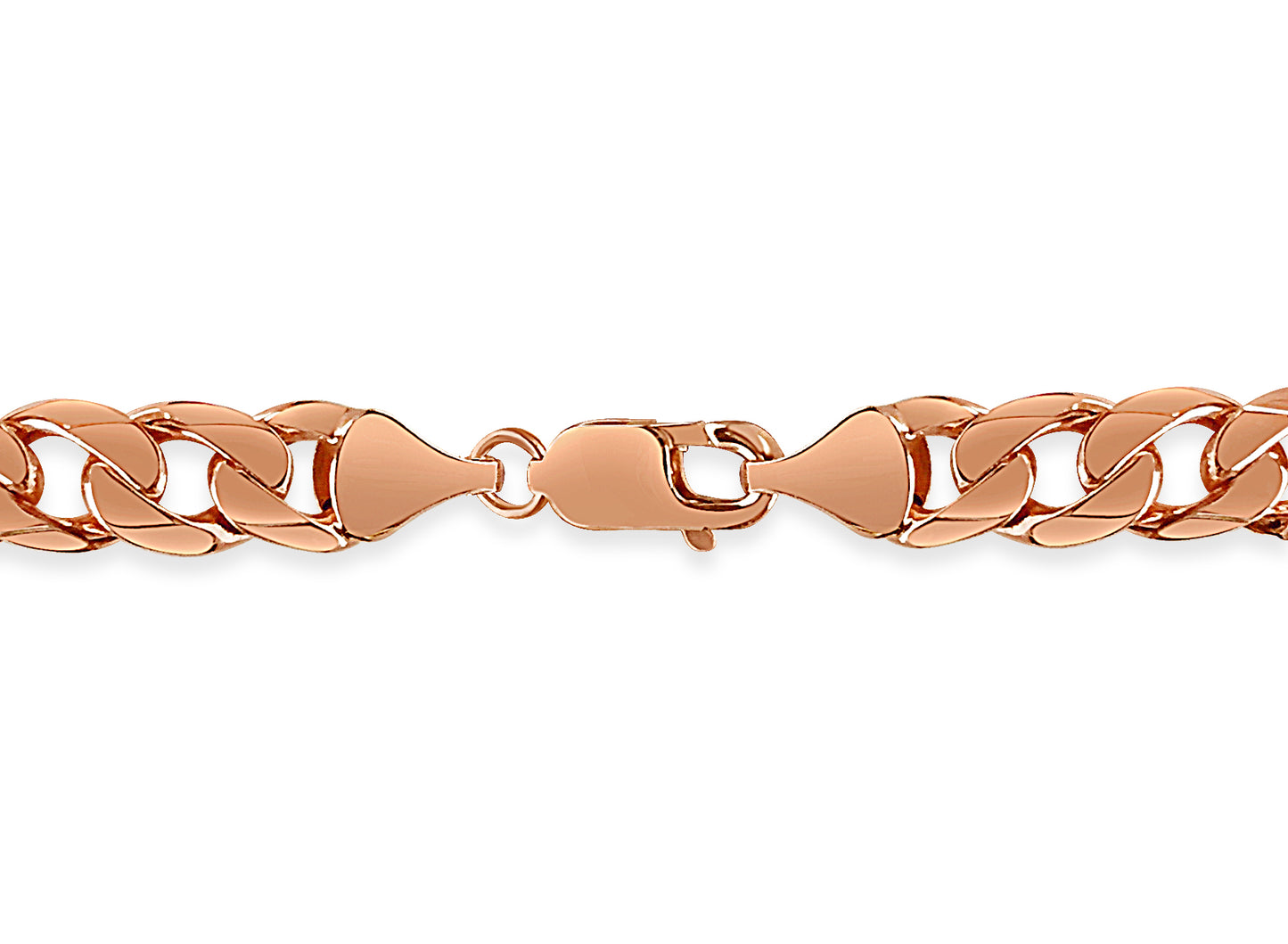 Curb Solid White/Yellow/Rose Gold Handmade Bracelet , 9mm, 6.5-10 Inch