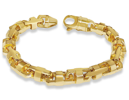 Anchor Mariner Solid White/Yellow/Rose Gold Handmade Bracelet , 12mm, 6.5-10 Inch