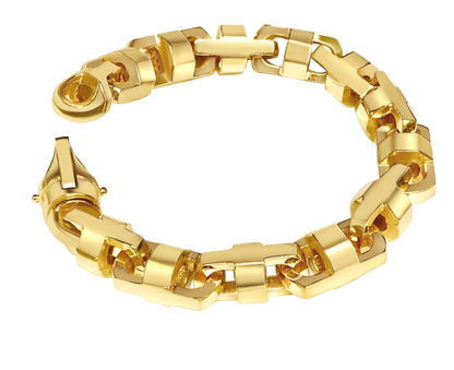 Anchor Mariner Solid White/Yellow/Rose Gold Handmade Bracelet , 14mm, 6.5-10 Inch