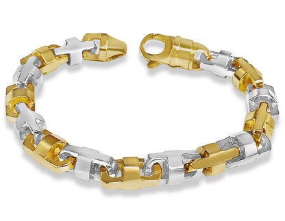 Anchor Mariner Solid White/Yellow/Rose Gold Handmade Bracelet , 12mm, 6.5-10 Inch