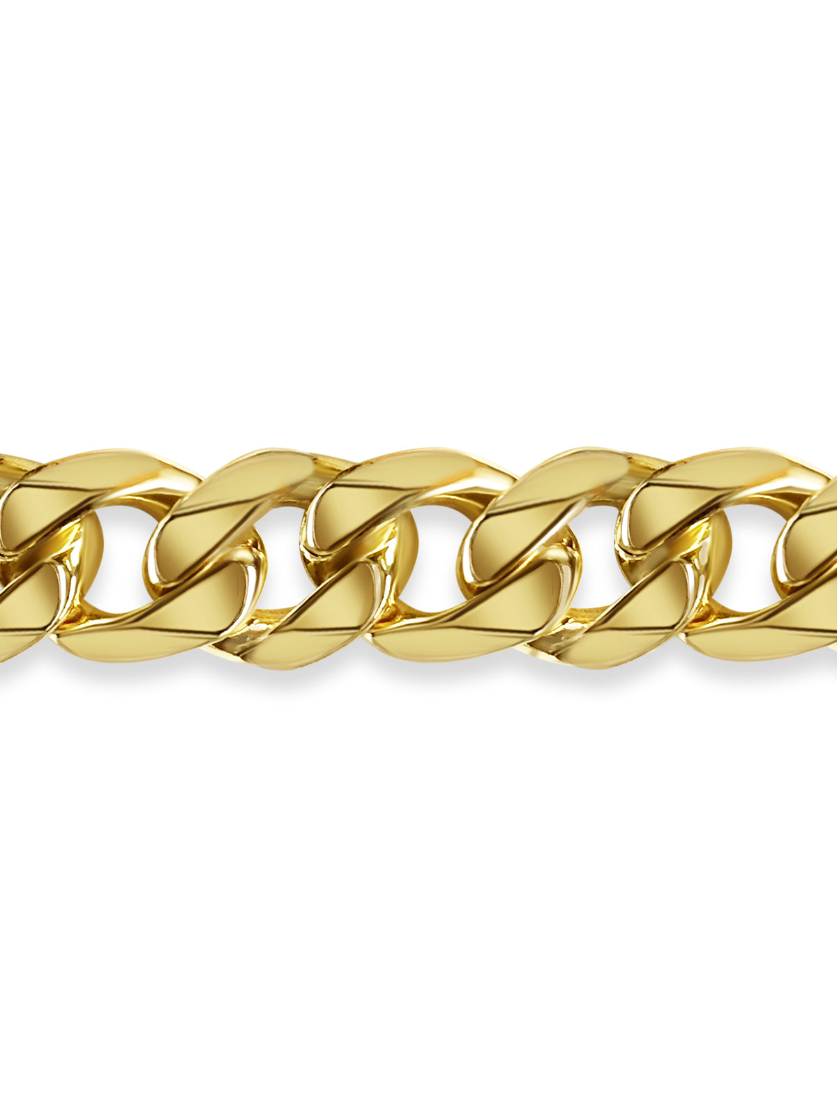 Curb Solid White/Yellow/Rose Gold Handmade Bracelet , 17mm, 6.5-10 Inch