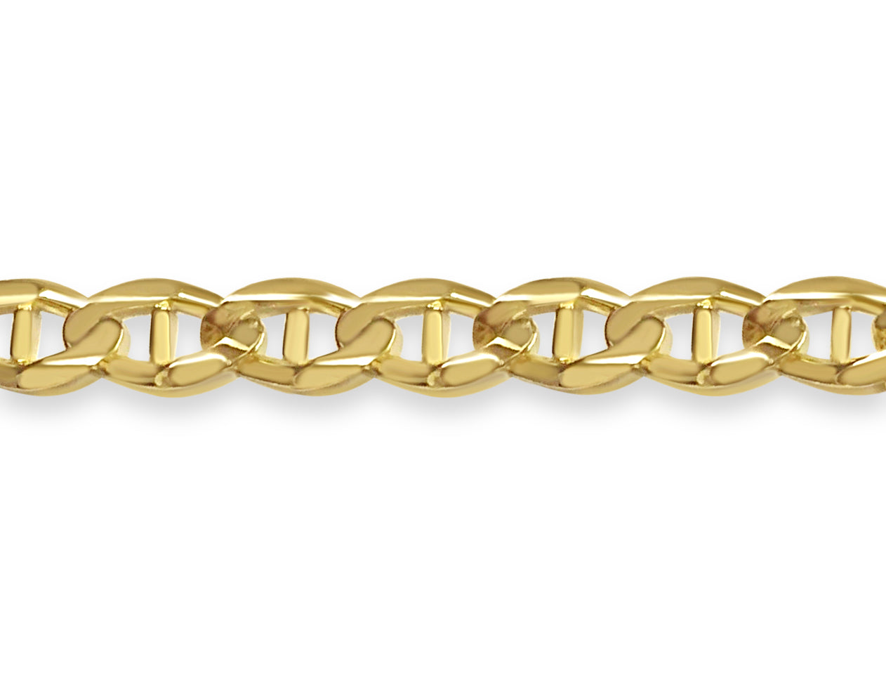 Anchor Mariner Solid White/Yellow/Rose Gold Handmade Bracelet , 13mm, 6.5-10 Inch