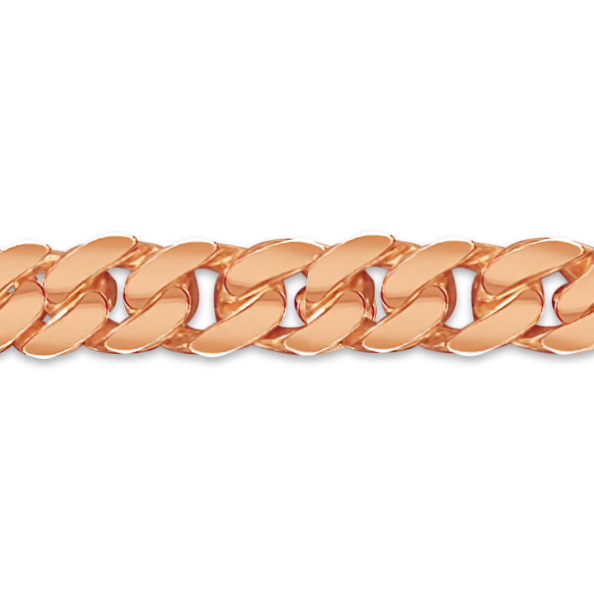 Curb Solid White/Yellow/Rose Gold Handmade Bracelet , 9mm, 6.5-10 Inch