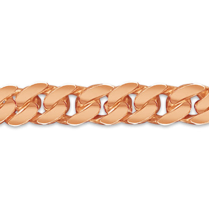 Curb Solid White/Yellow/Rose Gold Handmade Bracelet , 9mm, 6.5-10 Inch