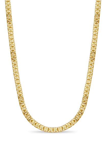 Nugget Solid White/Yellow/Rose Gold Handmade Necklace , 9mm, 16-30 Inch