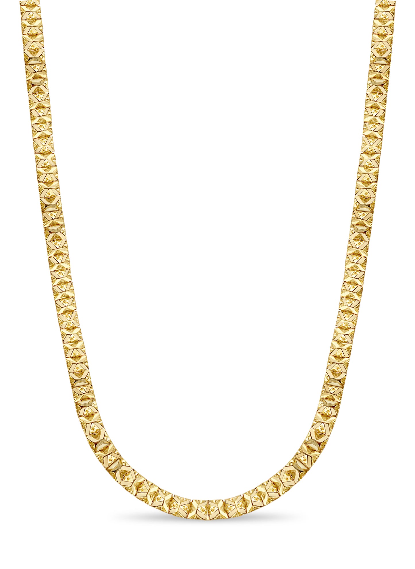 Nugget Solid White/Yellow/Rose Gold Handmade Necklace , 9mm, 16-30 Inch