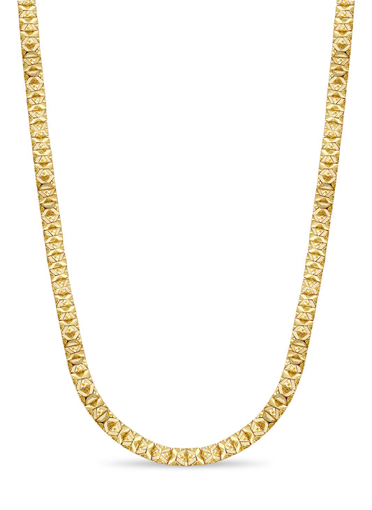 Nugget Solid White/Yellow/Rose Gold Handmade Necklace , 9mm, 16-30 Inch