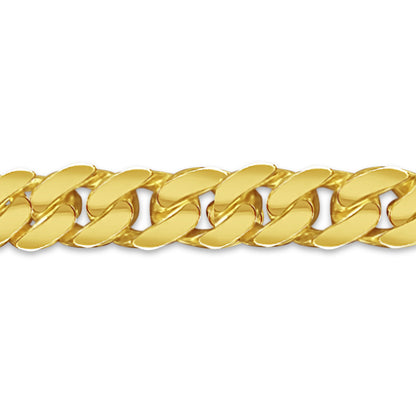 Curb Solid White/Yellow/Rose Gold Handmade Bracelet , 9mm, 6.5-10 Inch