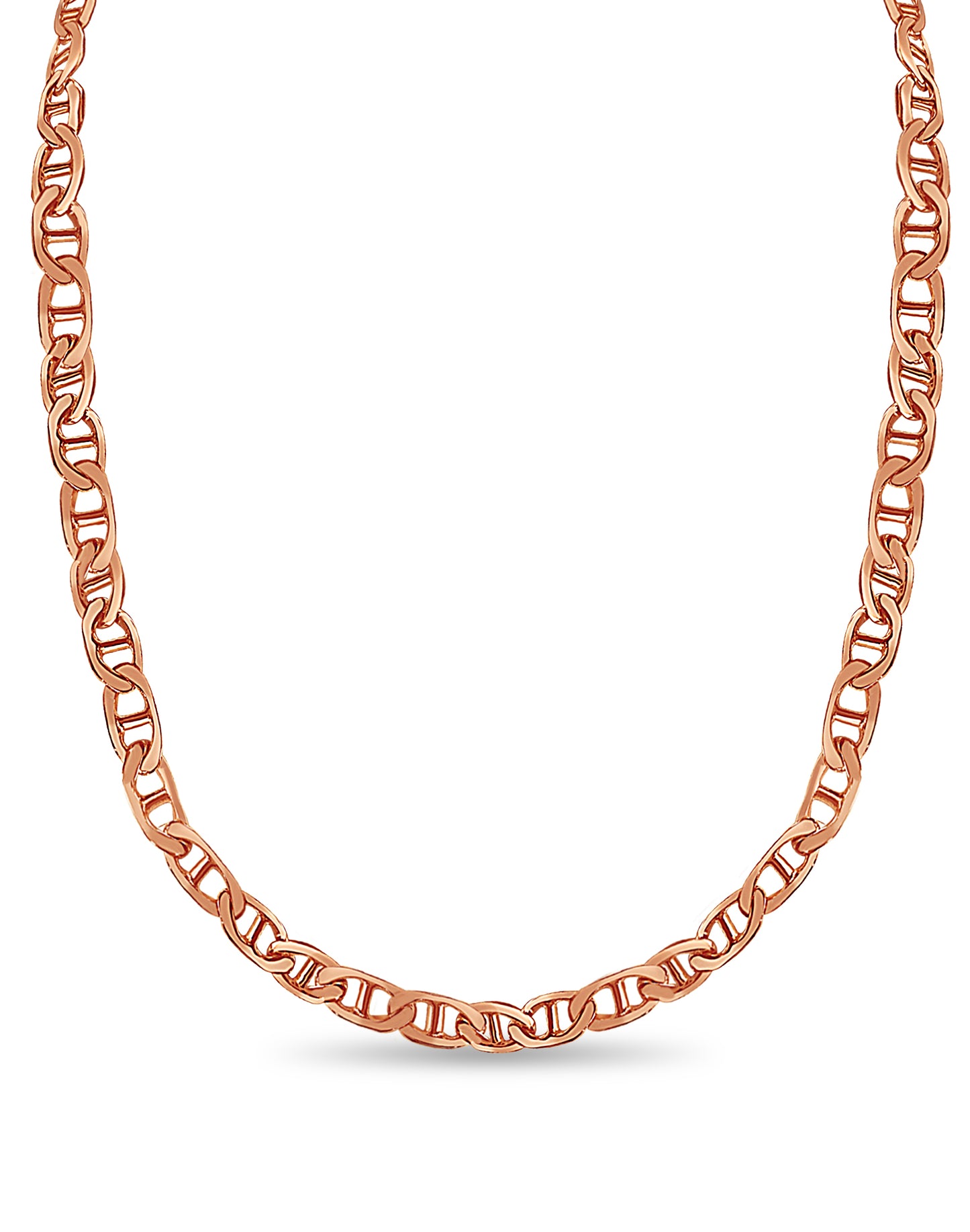 Mariner Solid White/Yellow/Rose Gold Handmade Necklace , 8mm, 16-30 Inch