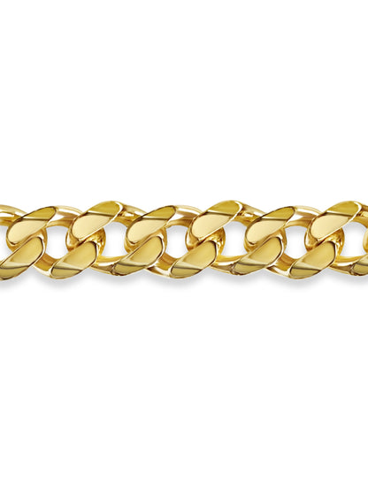 Curb Solid White/Yellow/Rose Gold Handmade Bracelet , 11mm, 6.5-10 Inch