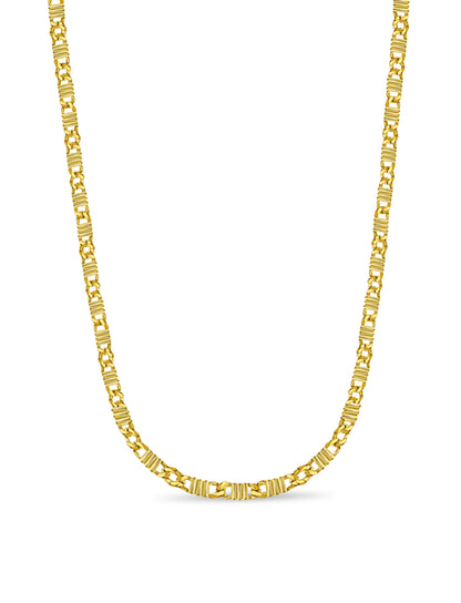 Curb Solid White/Yellow/Rose Gold Handmade Necklace , 9mm, 16-30 Inch