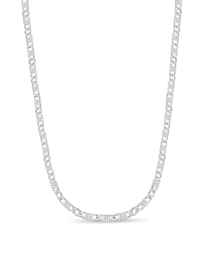 Curb Solid White/Yellow/Rose Gold Handmade Necklace , 9mm, 16-30 Inch