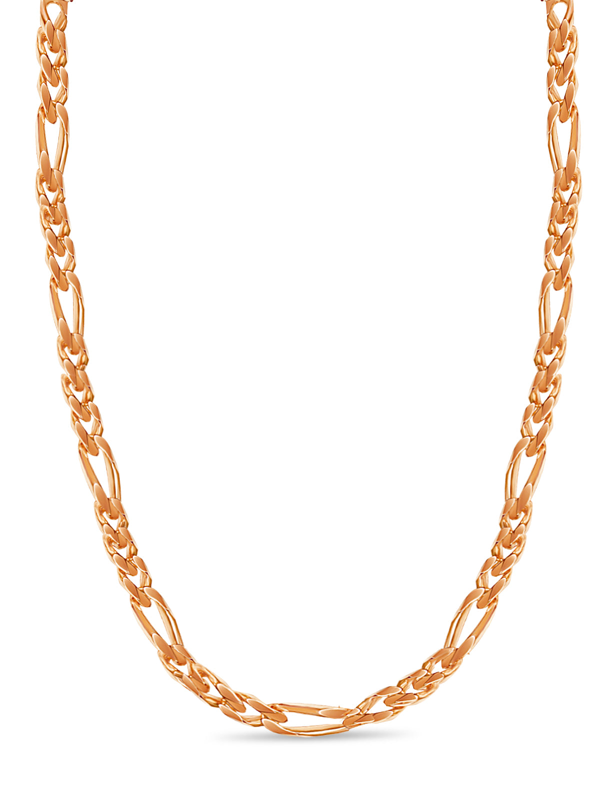 Figaro Solid White/Yellow/Rose Gold Handmade Necklace , 12mm, 16-30 Inch