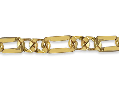 Figaro Solid White/Yellow/Rose Gold Handmade Necklace , 7mm, 16-30 Inch