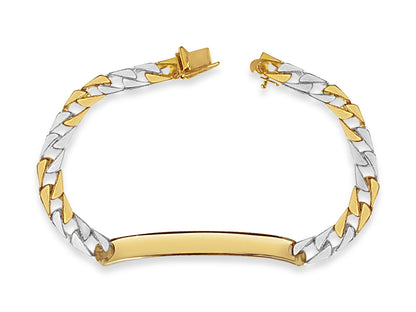 Curb Solid White/Yellow/Rose Gold Handmade Bracelet , 7mm, 6.5-10 Inch