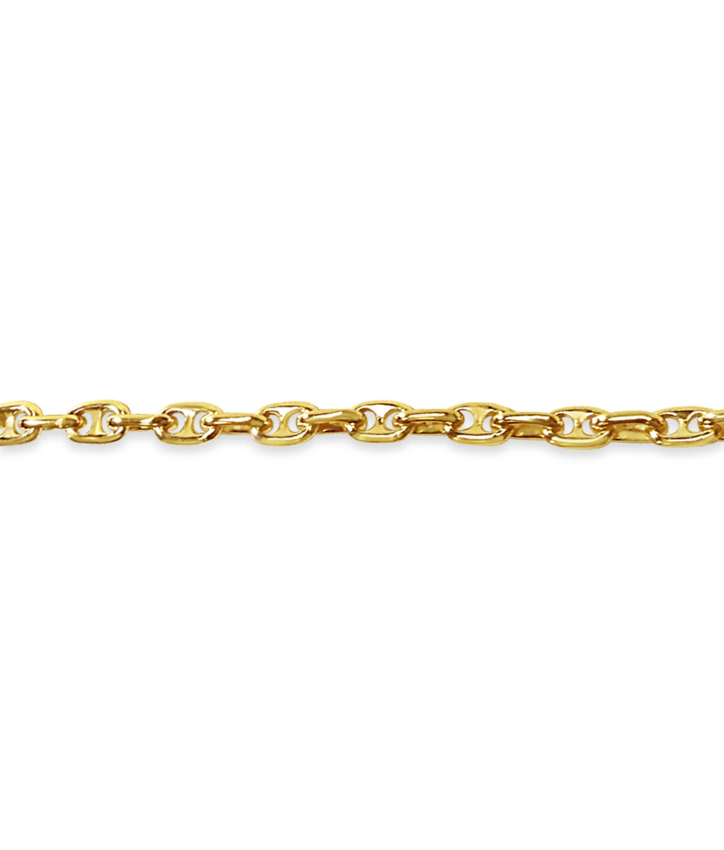 Anchor Mariner Solid White/Yellow/Rose Gold Handmade Bracelet , 5mm, 6.5-10 Inch