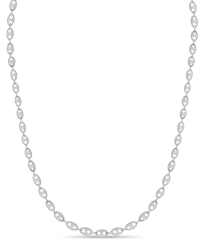 Mariner Solid White/Yellow/Rose Gold Handmade Necklace , 9mm, 16-30 Inch