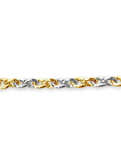 Fancy Rolo Solid White/Yellow/Rose Gold Handmade Bracelet , 7mm, 6.5-10 Inch