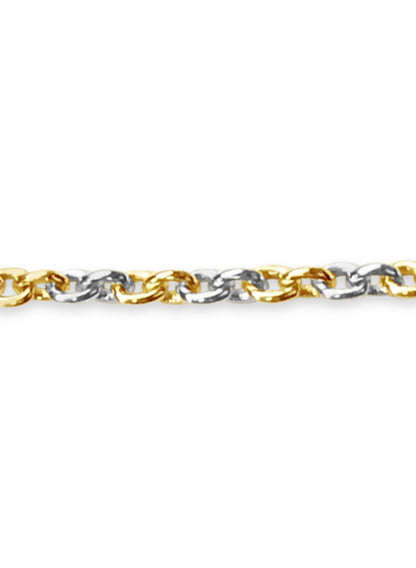 Fancy Rolo Solid White/Yellow/Rose Gold Handmade Bracelet , 7mm, 6.5-10 Inch