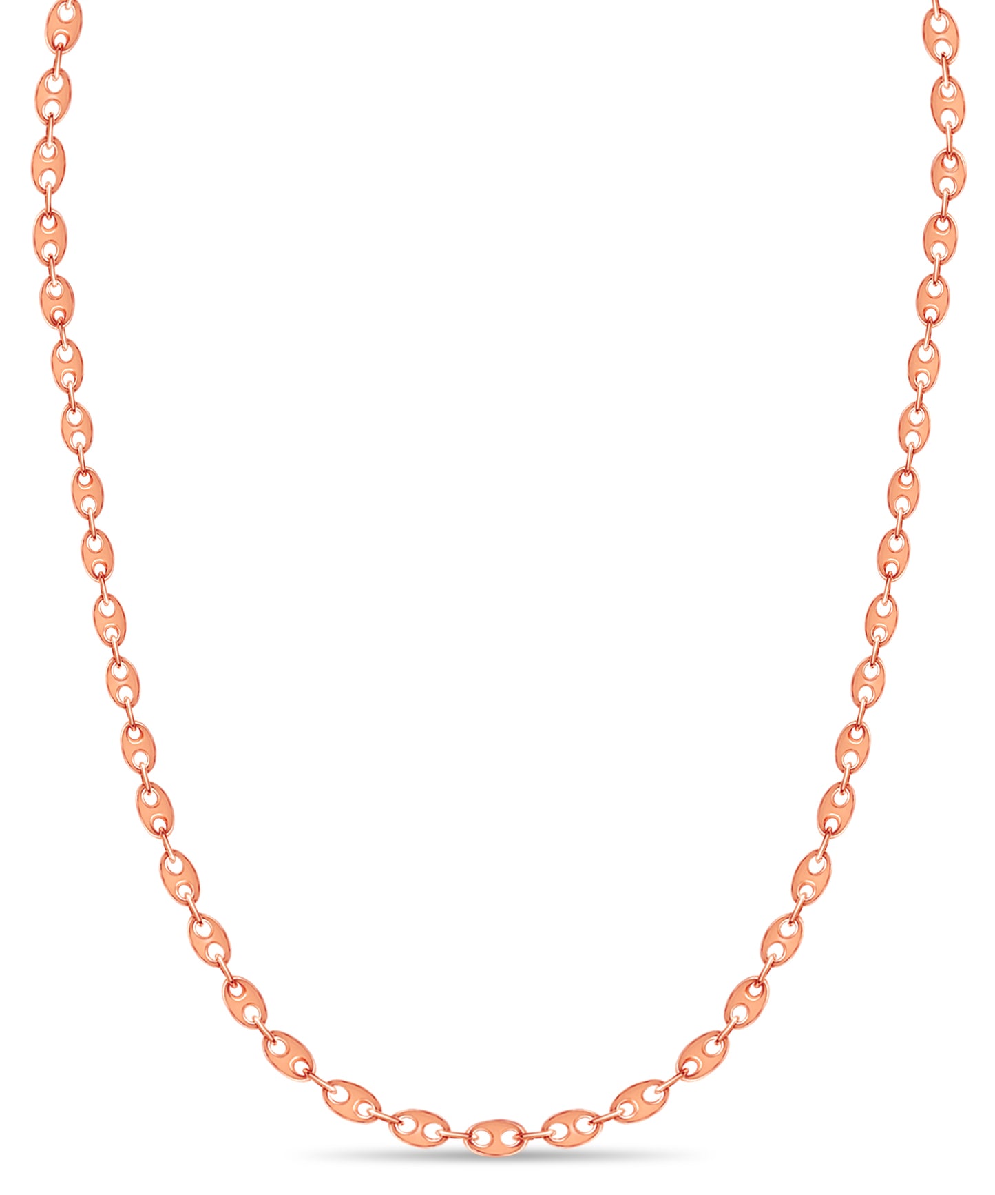 Mariner Solid White/Yellow/Rose Gold Handmade Necklace , 9mm, 16-30 Inch