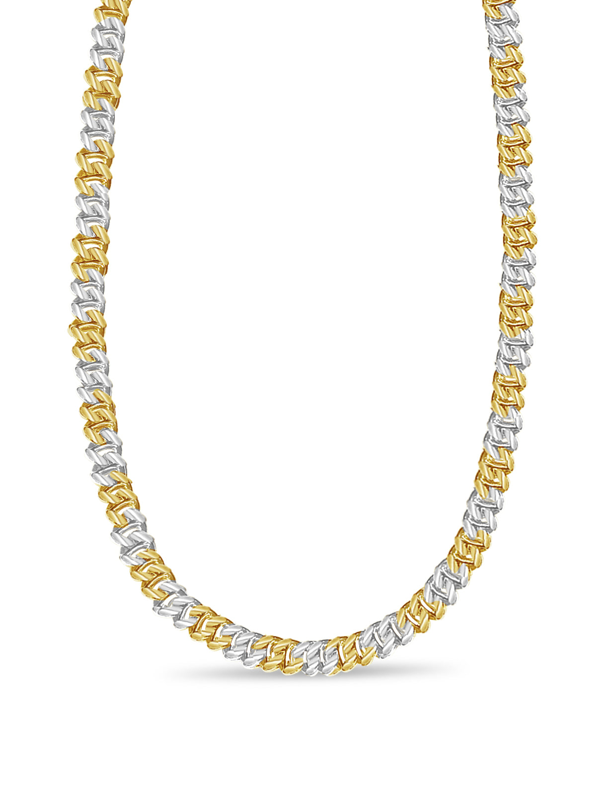 Mariner Solid White/Yellow/Rose Gold Handmade Necklace , 9mm, 16-30 Inch