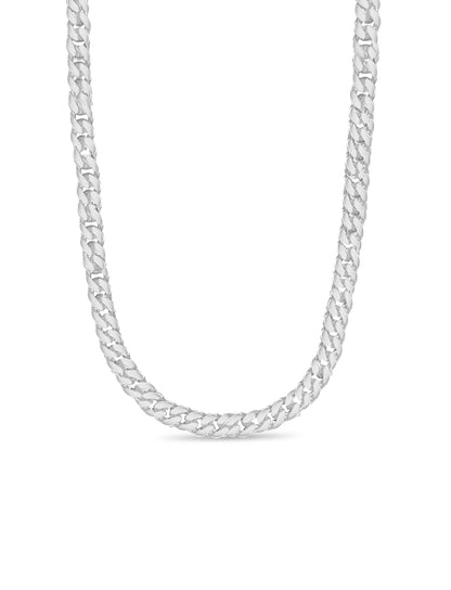 Curb Solid White/Yellow/Rose Gold Handmade Necklace , 9mm, 16-30 Inch