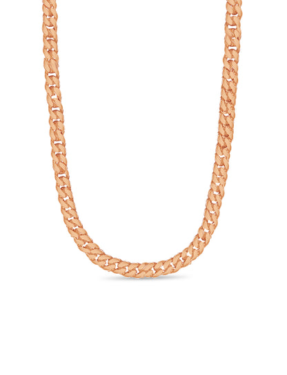 Curb Solid White/Yellow/Rose Gold Handmade Necklace , 9mm, 16-30 Inch