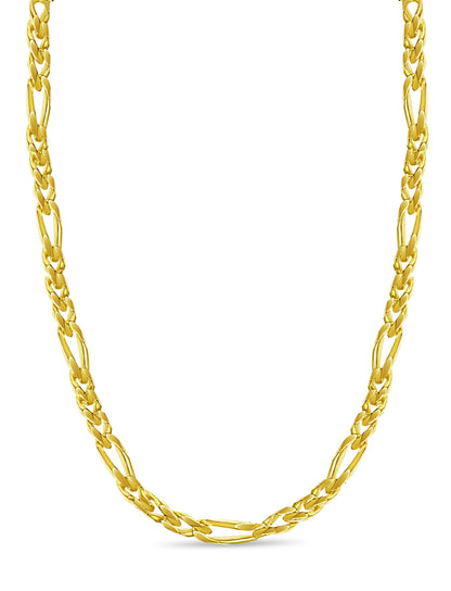 Figaro Solid White/Yellow/Rose Gold Handmade Necklace , 12mm, 16-30 Inch