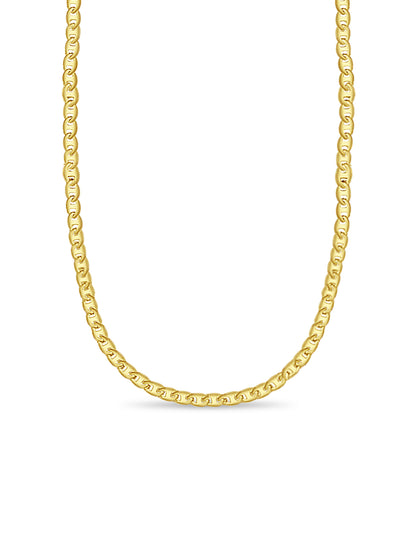 Mariner Solid White/Yellow/Rose Gold Handmade Necklace , 9mm, 16-30 Inch