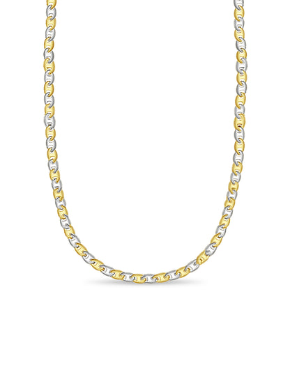 Mariner Solid White/Yellow/Rose Gold Handmade Necklace , 9mm, 16-30 Inch