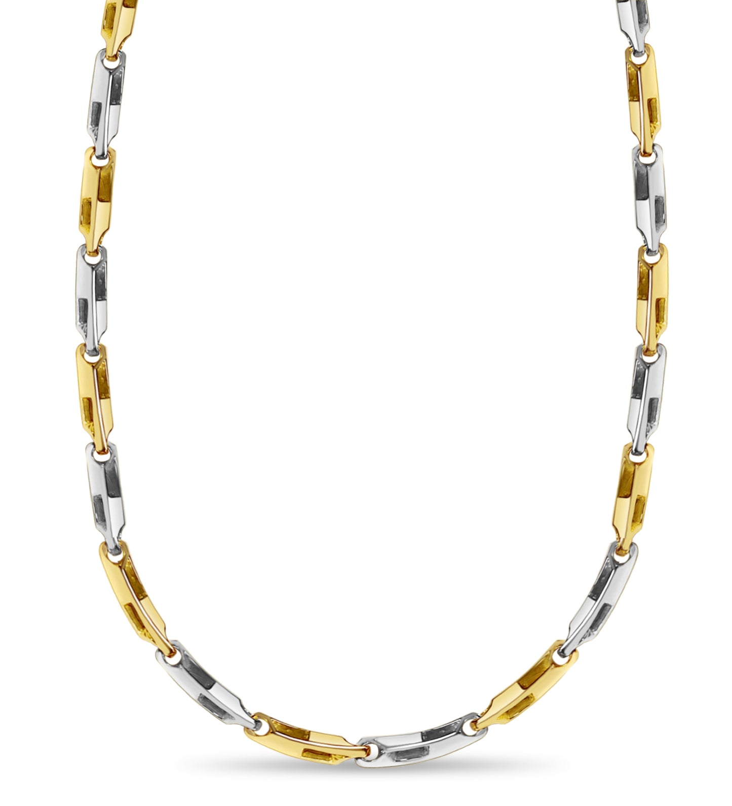 Square Tube Solid White/Yellow/Rose Gold Handmade Necklace , 5mm, 16-30 Inch