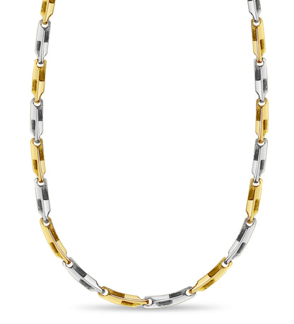 Square Tube Solid White/Yellow/Rose Gold Handmade Necklace , 5mm, 16-30 Inch