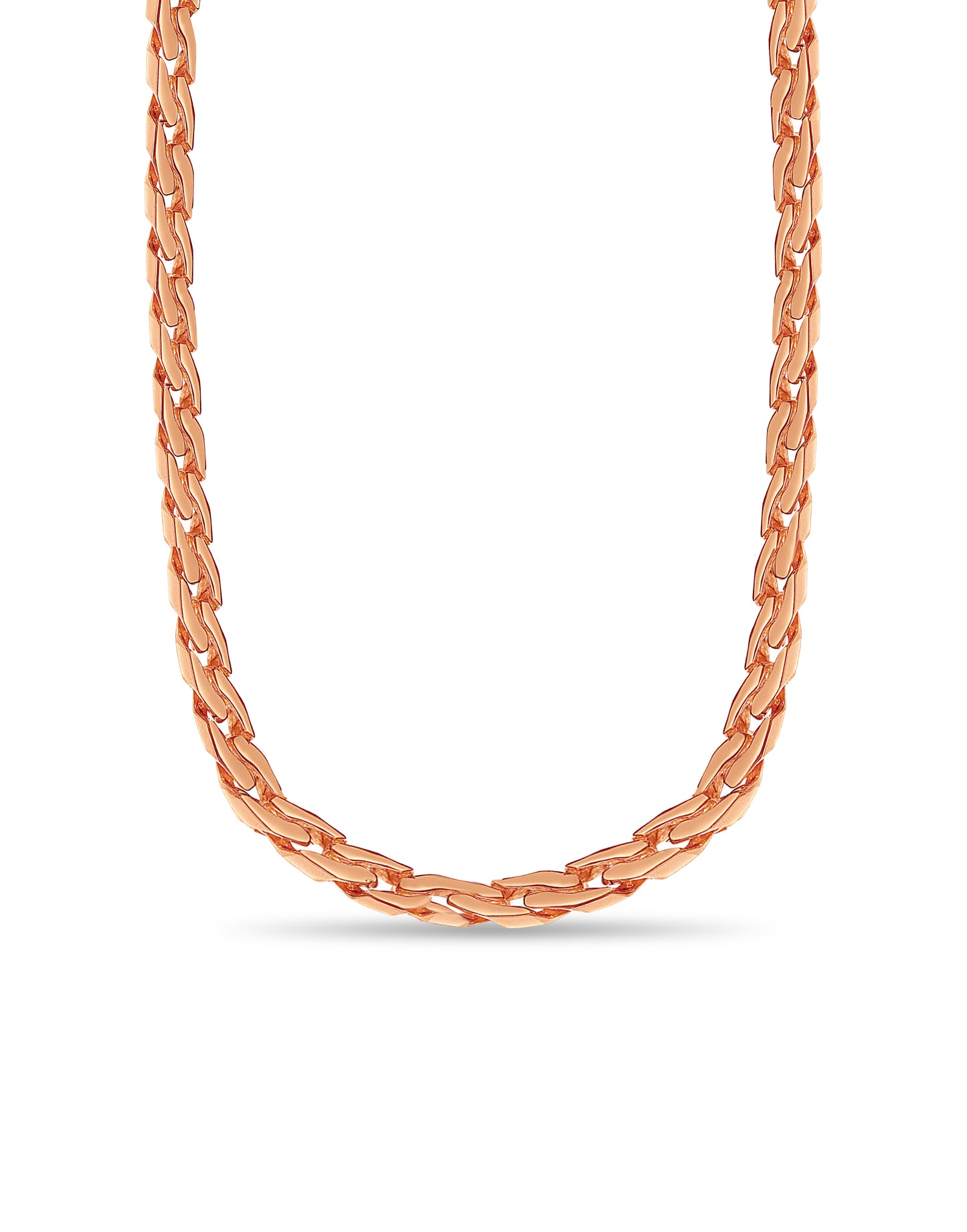 Curb Solid White/Yellow/Rose Gold Handmade Necklace , 15mm, 16-30 Inch